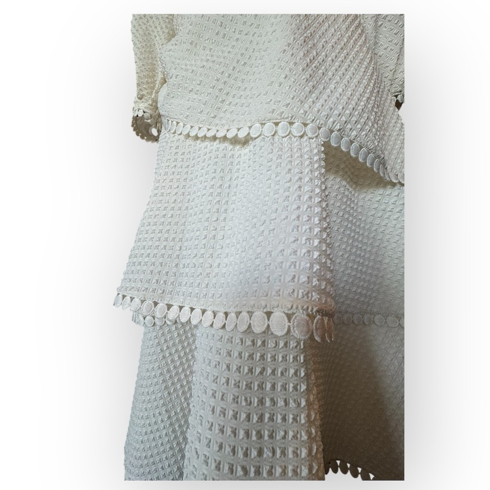 Sachin + Babi Gemma Midi Seersucker Dress Sz 6 Antique White - Picture 5 of 15